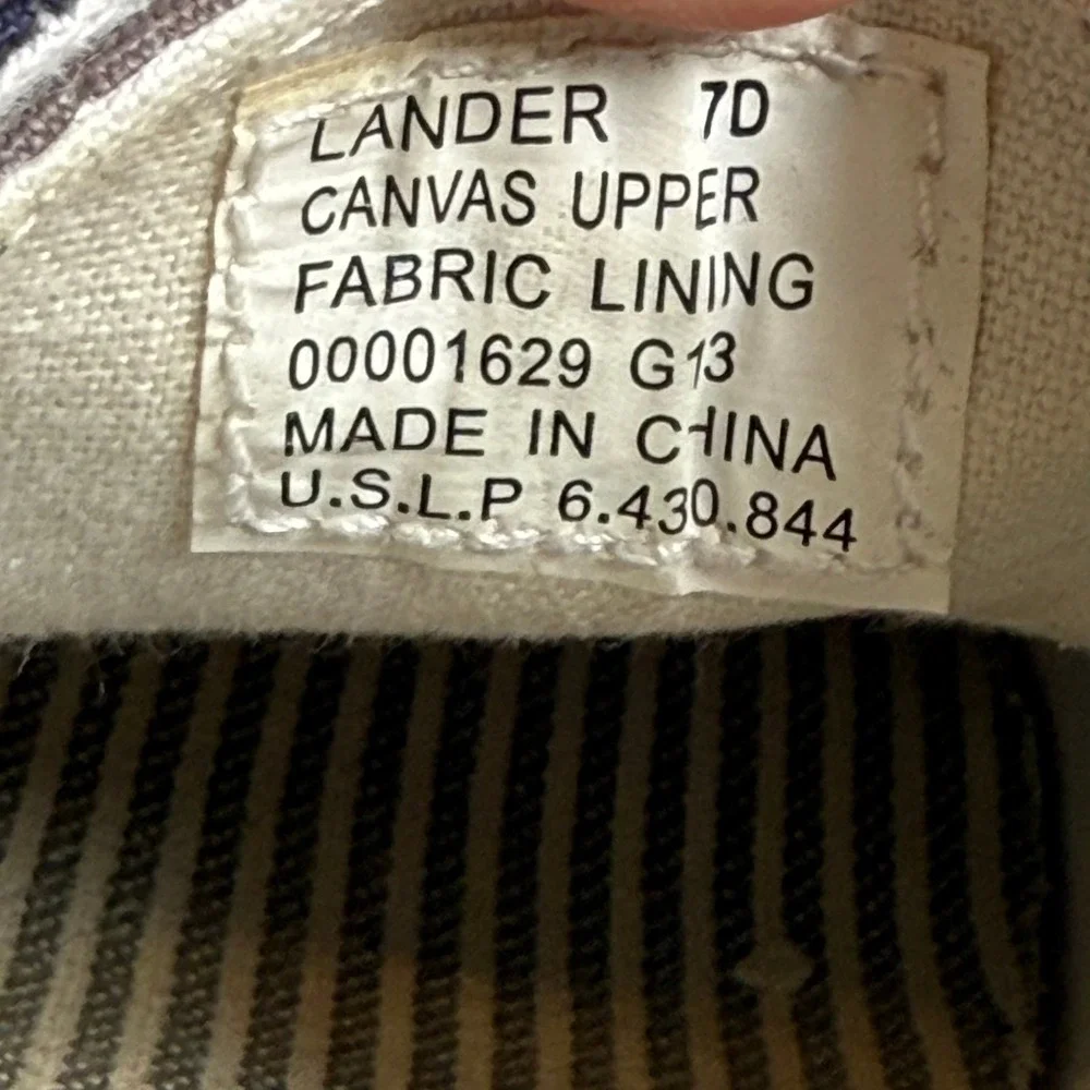 Polo Ralph Lauren Women's Lander Canvas Boat Shoes Deck Shoes‎ Gray/Blue Size 7D